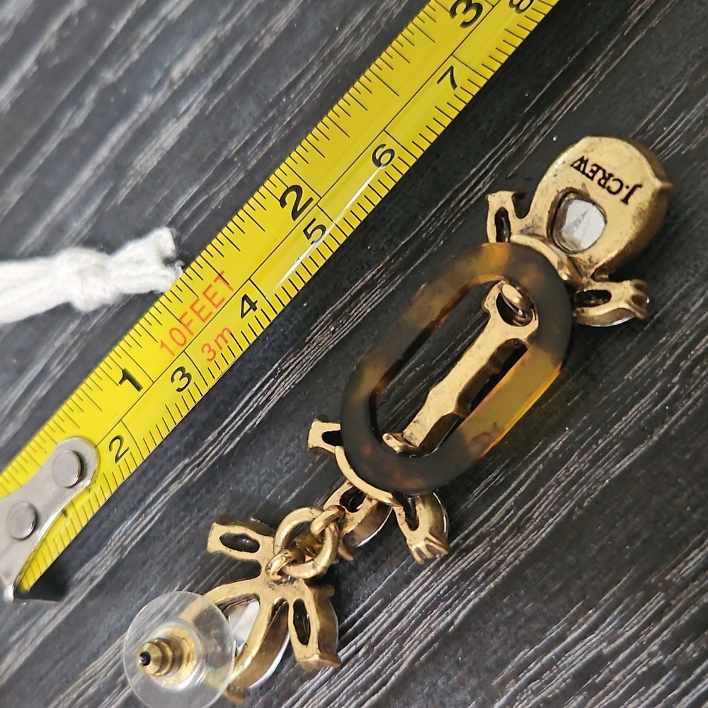 J. Crew Gold And Crystal Drop Earrings - Picture 3 of 3